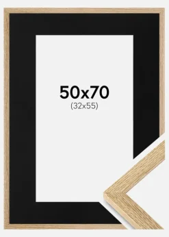 Ramme Selection Eg 50x70 cm - Passepartout Sort 33x56 cm