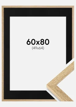 Ramme Selection Eg 60x80 cm - Passepartout Sort 50x65 cm