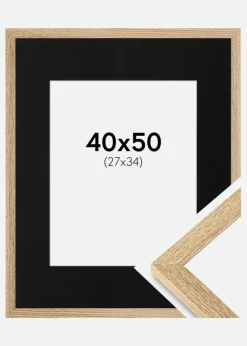 Ramme Selection Eg 40x50 cm - Passepartout Sort 28x35 cm