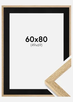 Ramme Selection Eg 60x80 cm - Passepartout Sort 50x70 cm