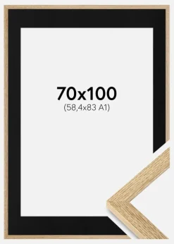 Ramme Selection Eg 70x100 cm - Passepartout Sort 59,4x84 cm (A1)