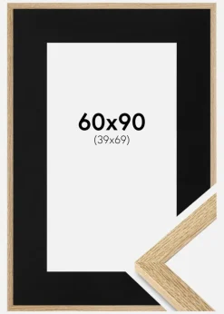 Ramme Selection Eg 60x90 cm - Passepartout Sort 40x70 cm