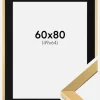 Ramme Selection Guld 60x80 cm - Passepartout Sort 50x65 cm