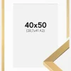 Ramme Selection Guld 40x50 cm - Passepartout Hvid 29,7x42 cm (A3)