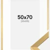 Ramme Selection Guld 50x70 cm - Passepartout Hvid 33x56 cm