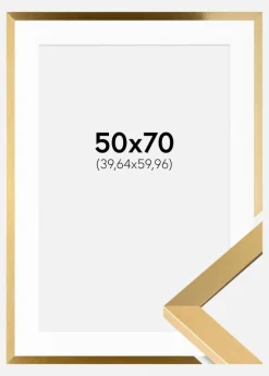 Ramme Selection Guld 50x70 cm - Passepartout Hvid 16x24 inches