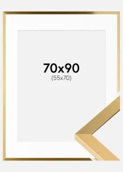 Ramme Selection Guld 70x90 cm - Passepartout Hvid 56x71 cm
