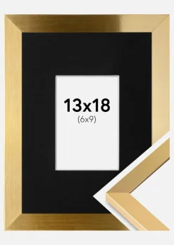 Ramme Selection Guld 13x18 cm - Passepartout Sort 7x10 cm
