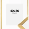 Ramme Selection Guld 40x50 cm - Passepartout Hvid 28x35 cm