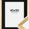 Ramme Selection Guld 40x50 cm - Passepartout Sort 12x16 inches