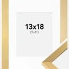 Ramme Selection Guld 13x18 cm - Passepartout Hvid 10x12 cm
