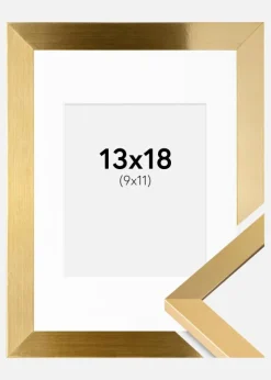 Ramme Selection Guld 13x18 cm - Passepartout Hvid 10x12 cm
