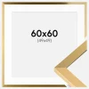 Ramme Selection Guld 60x60 cm - Passepartout Hvid 50x50 cm