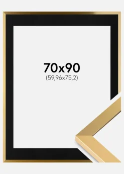 Ramme Selection Guld 70x90 cm - Passepartout Sort 24x30 inches