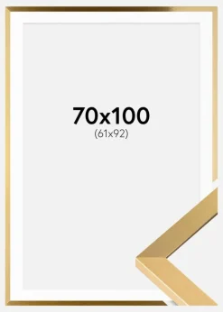 Ramme Selection Guld 70x100 cm - Passepartout Hvid 62x93 cm