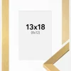 Ramme Selection Guld 13x18 cm - Passepartout Hvid 9x13 cm