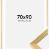 Ramme Selection Guld 70x90 cm - Passepartout Hvid 24x30 inches