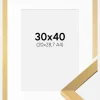 Ramme Selection Guld 30x40 cm - Passepartout Hvid 21x29,7 cm (A4)