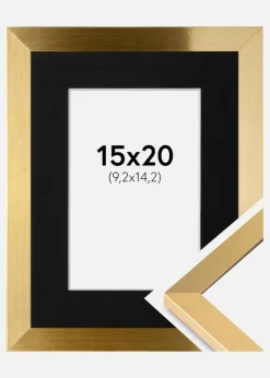 Ramme Selection Guld 15x20 cm - Passepartout Sort 4x6 inches