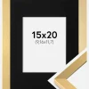 Ramme Selection Guld 15x20 cm - Passepartout Sort 4x5 inches