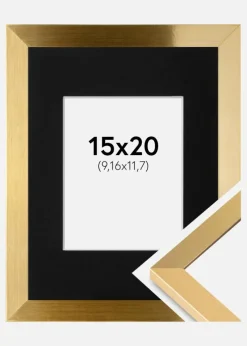Ramme Selection Guld 15x20 cm - Passepartout Sort 4x5 inches