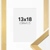 Ramme Selection Guld 13x18 cm - Passepartout Hvid 3,5x5 inches