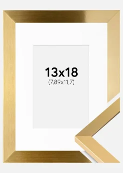 Ramme Selection Guld 13x18 cm - Passepartout Hvid 3,5x5 inches