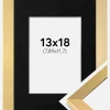 Ramme Selection Guld 13x18 cm - Passepartout Sort 3,5x5 inches