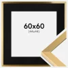 Ramme Selection Guld 60x60 cm - Passepartout Sort 45x45 cm