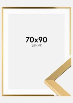 Ramme Selection Guld 70x90 cm - Passepartout Hvid 60x80 cm