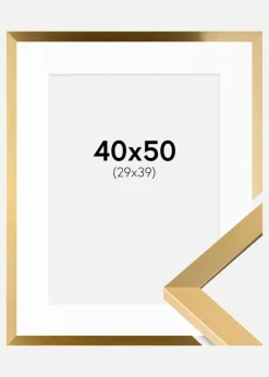 Ramme Selection Guld 40x50 cm - Passepartout Hvid 30x40 cm