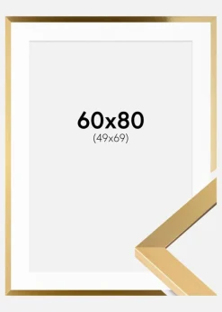 Ramme Selection Guld 60x80 cm - Passepartout Hvid 50x70 cm