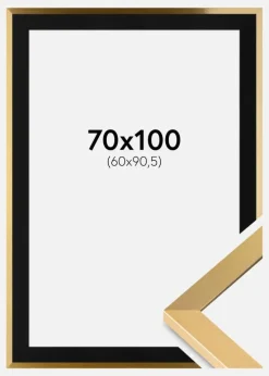 Ramme Selection Guld 70x100 cm - Passepartout Sort 61x91,5 cm