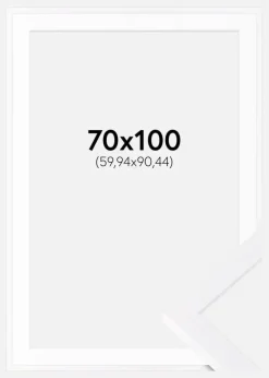 Ramme Selection Hvid 70x100 cm - Passepartout Hvid 24x36 inches