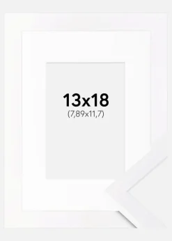 Ramme Selection Hvid 13x18 cm - Passepartout Hvid 3,5x5 inches