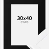 Ramme Selection Hvid 30x40 cm - Passepartout Sort 20x30 cm