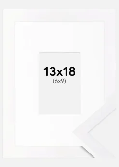 Ramme Selection Hvid 13x18 cm - Passepartout Hvid 7x10 cm