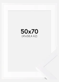 Ramme Selection Hvid 50x70 cm - Passepartout Hvid 42x59,4 cm (A2)