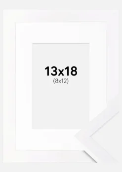 Ramme Selection Hvid 13x18 cm - Passepartout Hvid 9x13 cm