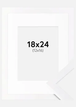 Ramme Selection Hvid 18x24 cm - Passepartout Hvid 13x17 cm