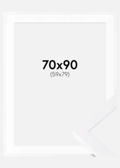 Ramme Selection Hvid 70x90 cm - Passepartout Hvid 60x80 cm