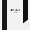 Ramme Selection Hvid 40x60 cm - Passepartout Sort 25x50 cm