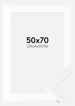Ramme Selection Hvid 50x70 cm - Passepartout Hvid 16x24 inches