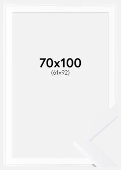 Ramme Selection Hvid 70x100 cm - Passepartout Hvid 62x93 cm