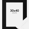 Ramme Selection Hvid 30x40 cm - Passepartout Sort 21x30 cm