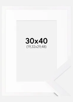 Ramme Selection Hvid 30x40 cm - Passepartout Hvid 8x12 inches