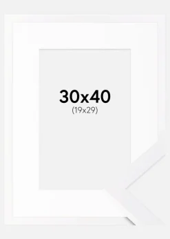 Ramme Selection Hvid 30x40 cm - Passepartout Hvid 20x30 cm