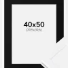 Ramme Selection Hvid 40x50 cm - Passepartout Sort 12x16 inches