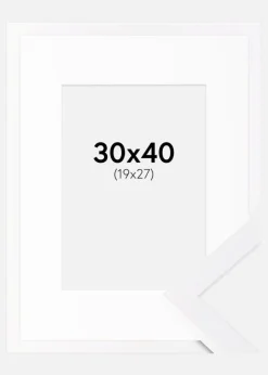 Ramme Selection Hvid 30x40 cm - Passepartout Hvid 20x28 cm
