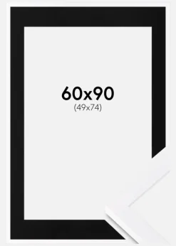 Ramme Selection Hvid 60x90 cm - Passepartout Sort 50x75 cm